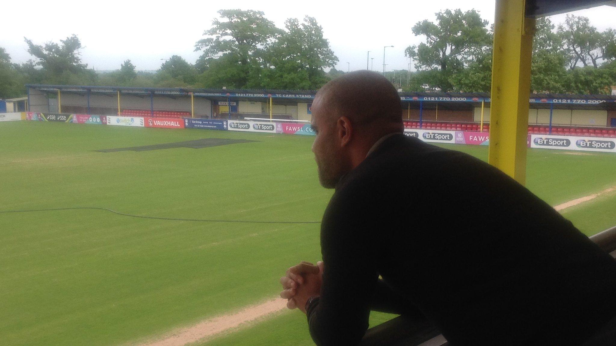 Solihull Moors boss Marcus Bignot at Damson Park