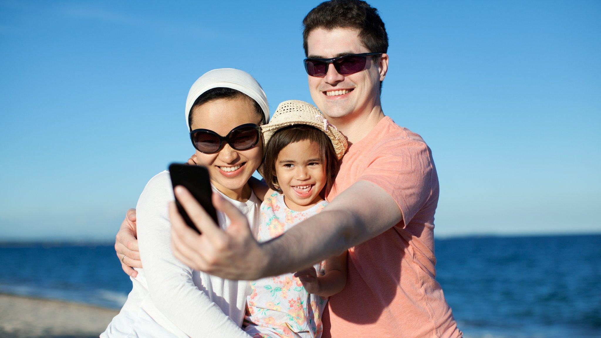 Family at beach