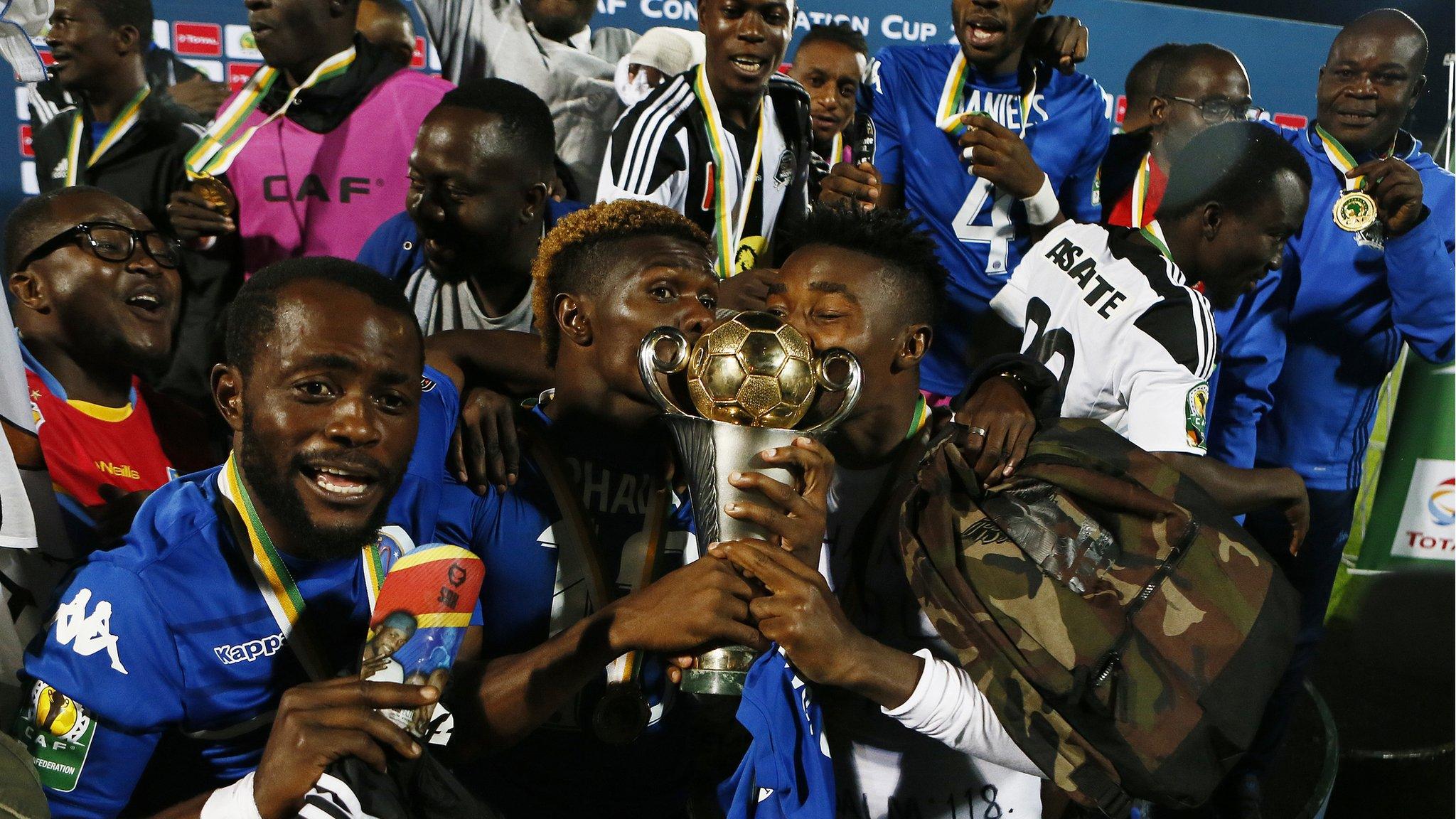DR Congo's TP Mazembe celebrate winning the 2017 Confederation Cup