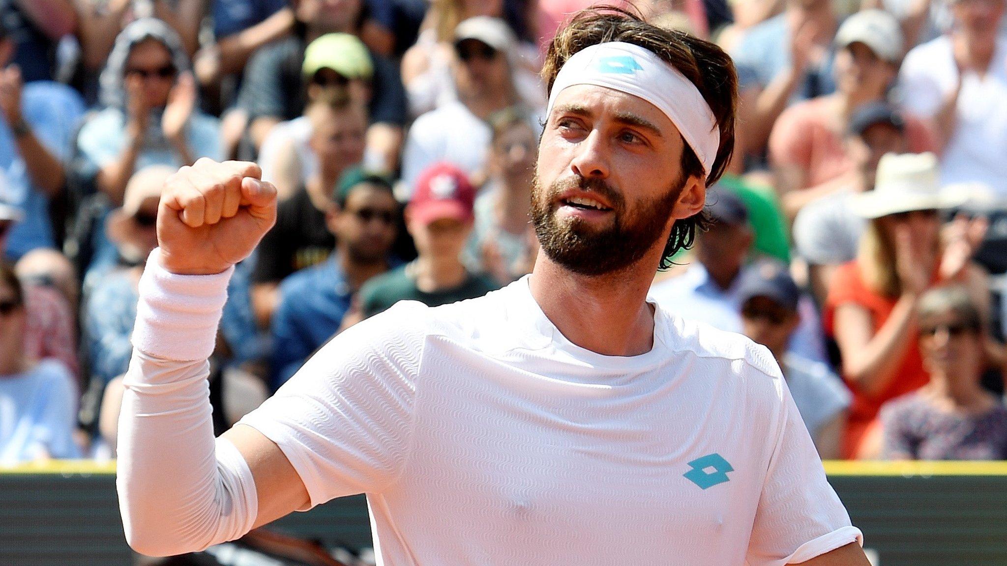 Nikoloz Basilashvili celebrates winning Hamburg Open