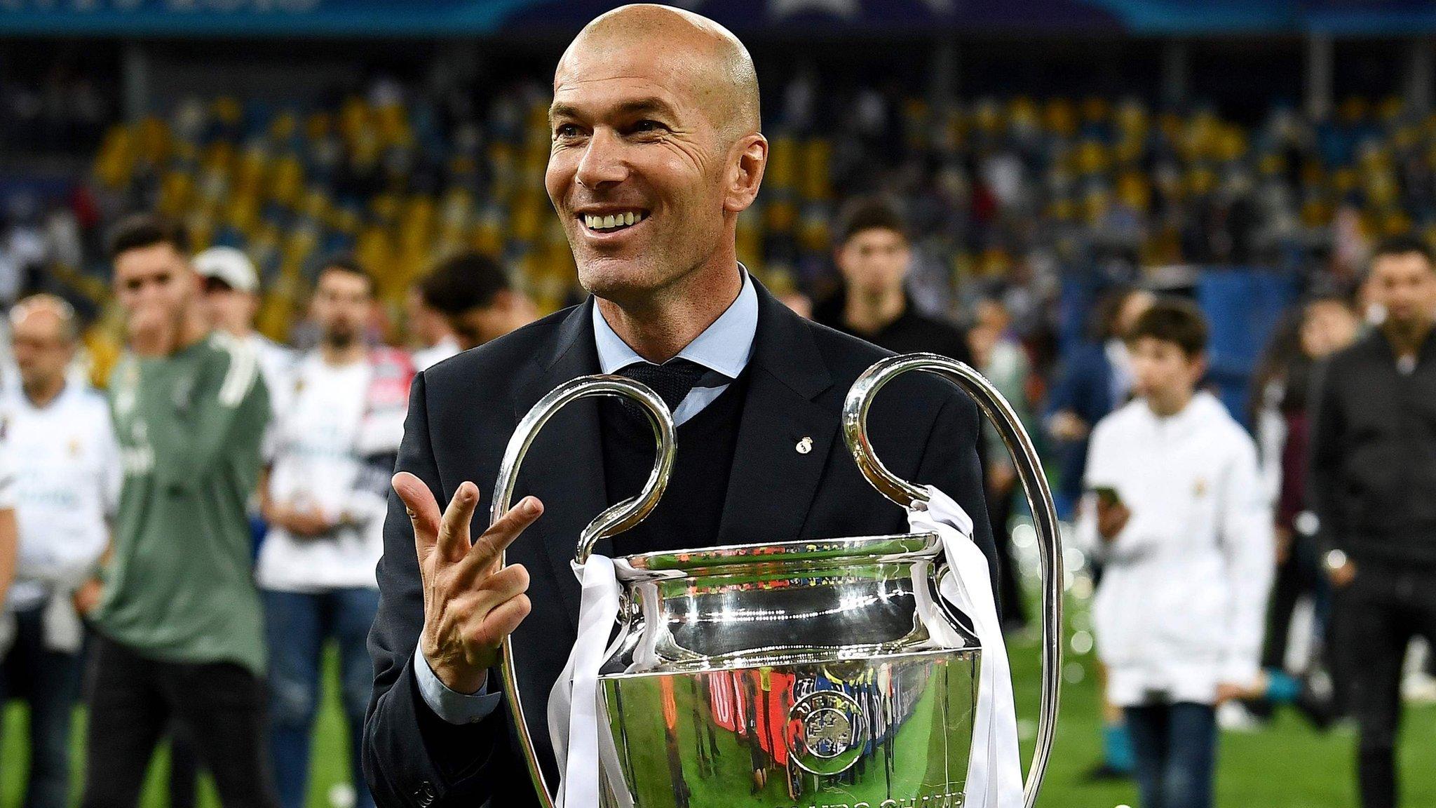 Real Madrid's former head coach Zinedine Zidane