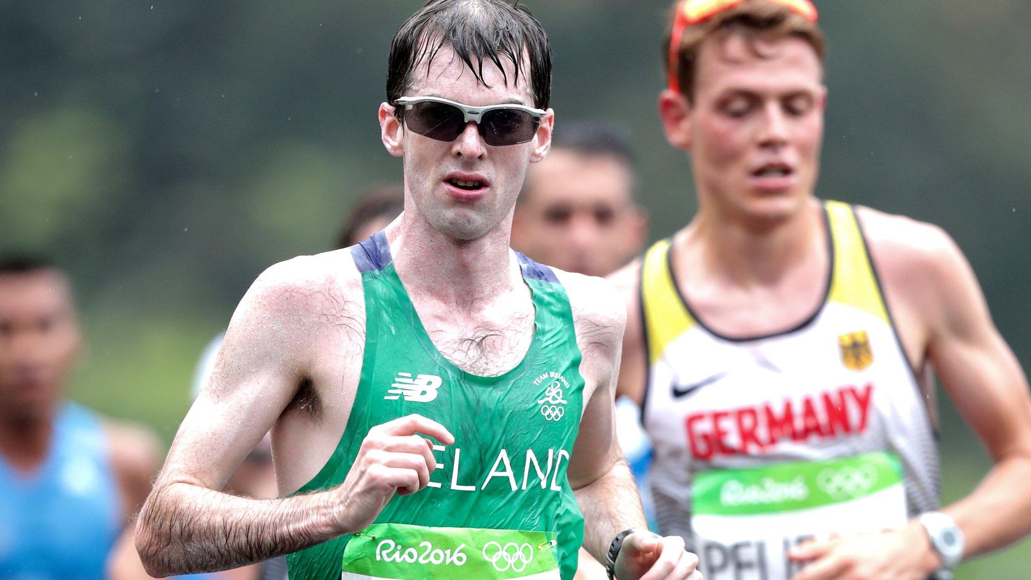 Paul Pollock makes his way through the Rio rain