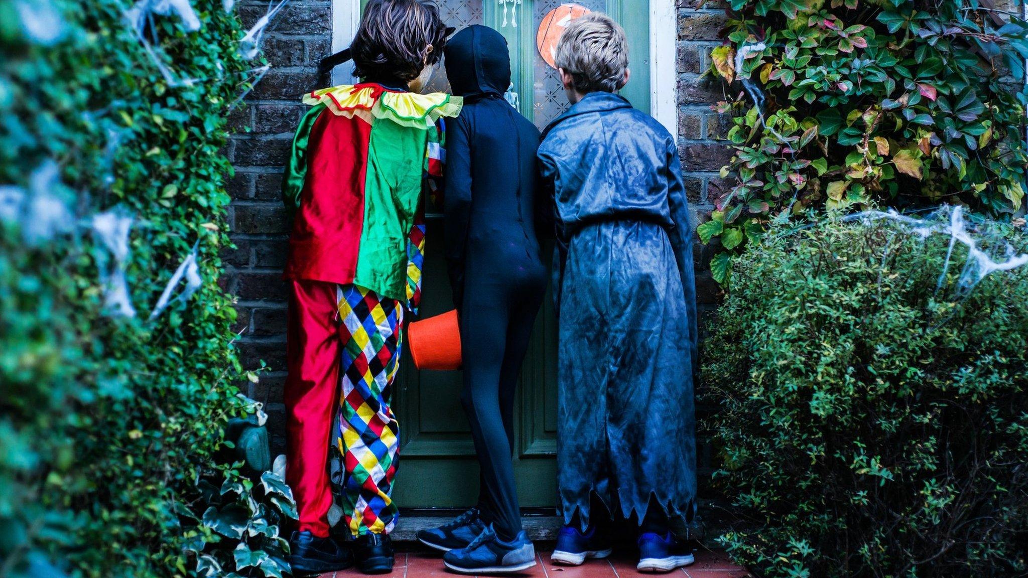 Children trick or treating