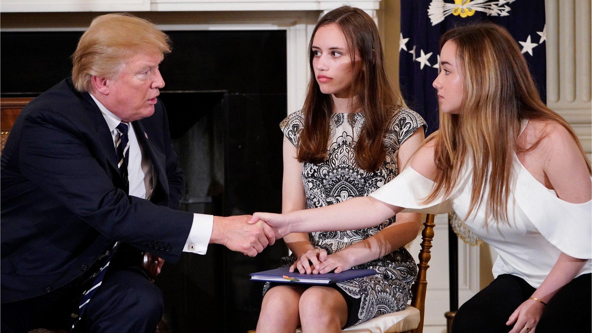 US President Donald Trump meets Marjory Stoneman Douglas High School students