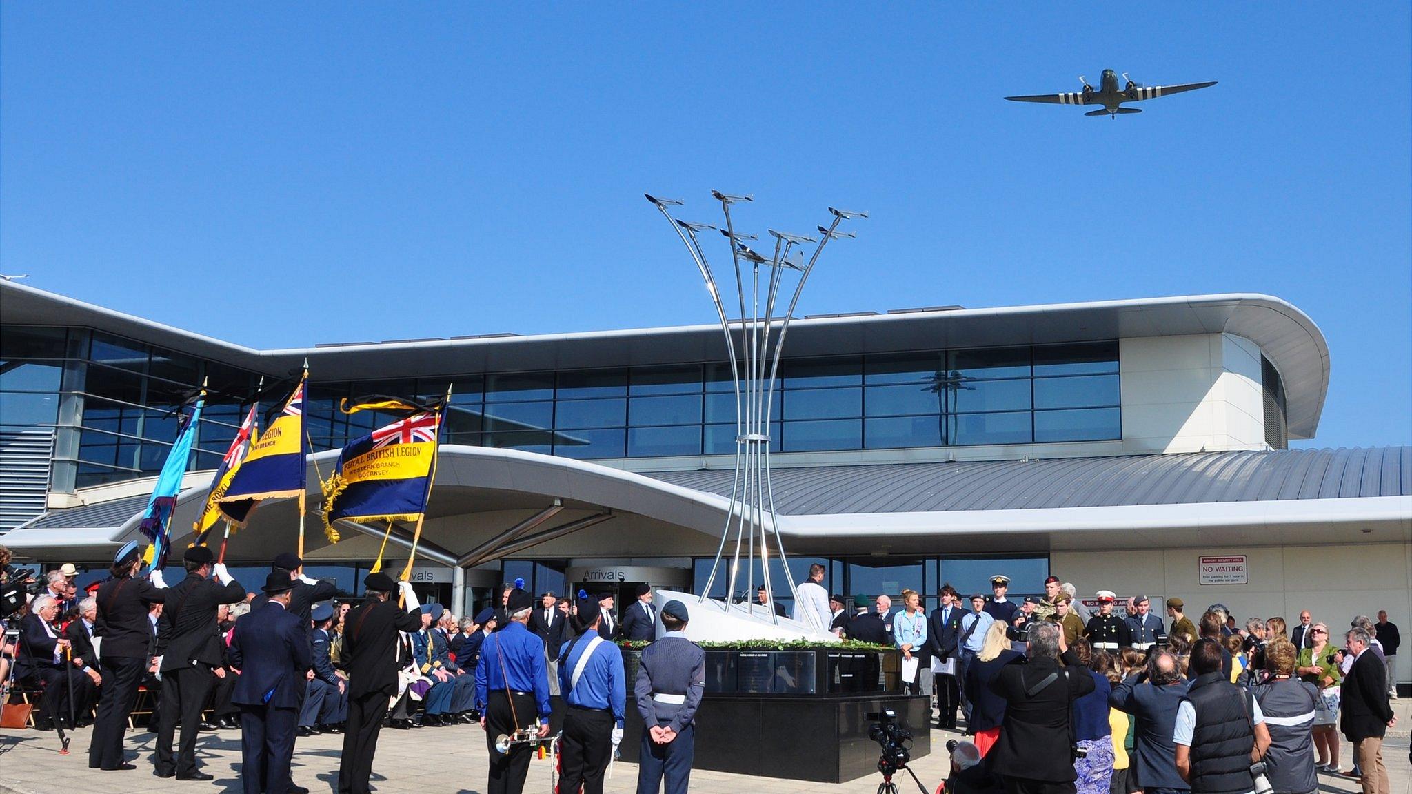 Allied Aircrew Memorial dedication ceremony - Dakota overflying