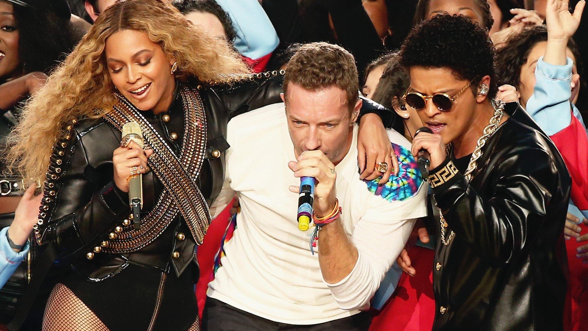 Beyonce, Chris Martin and Bruno Mars