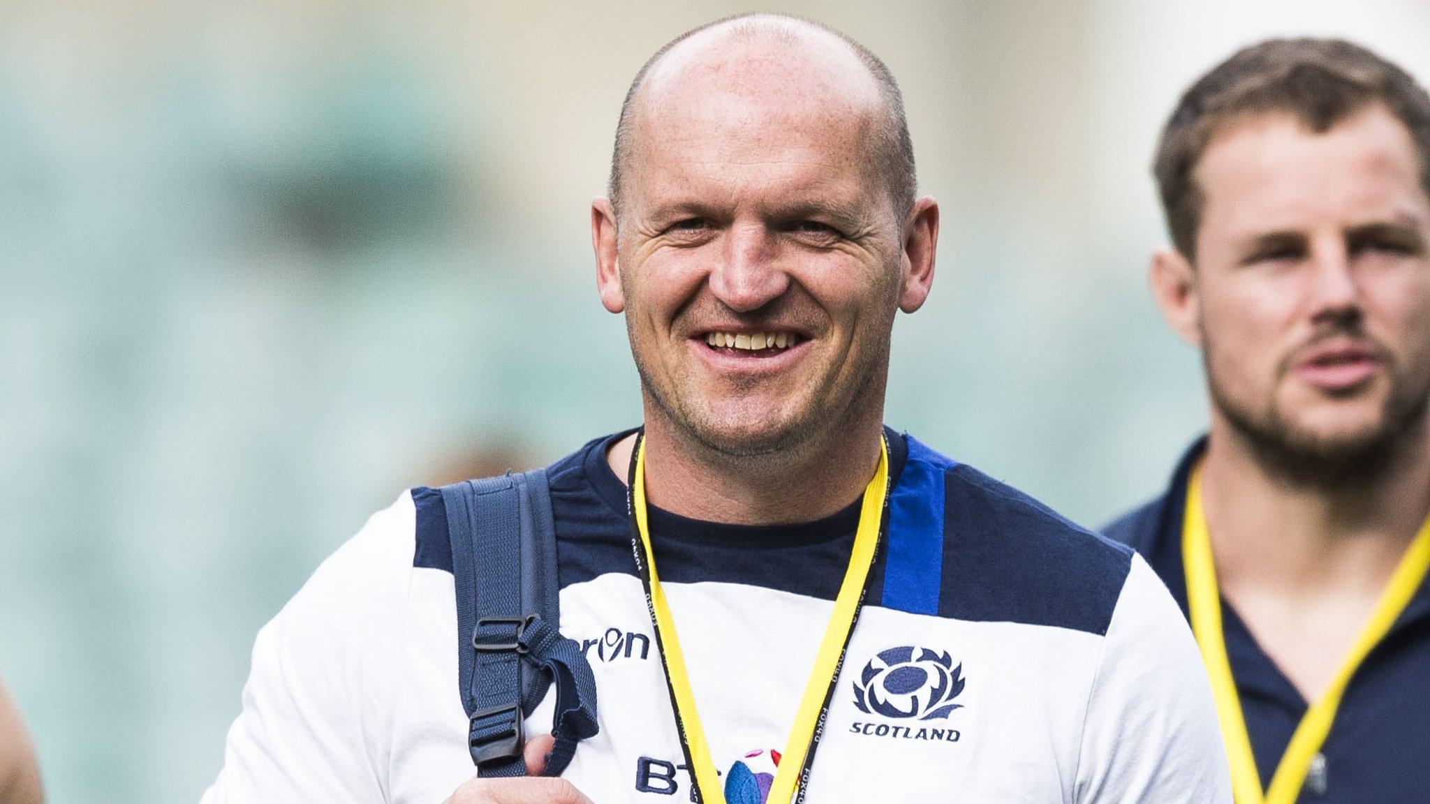 Gregor Townsend smiles before overseeing Scotland's final training session before taking on Australia