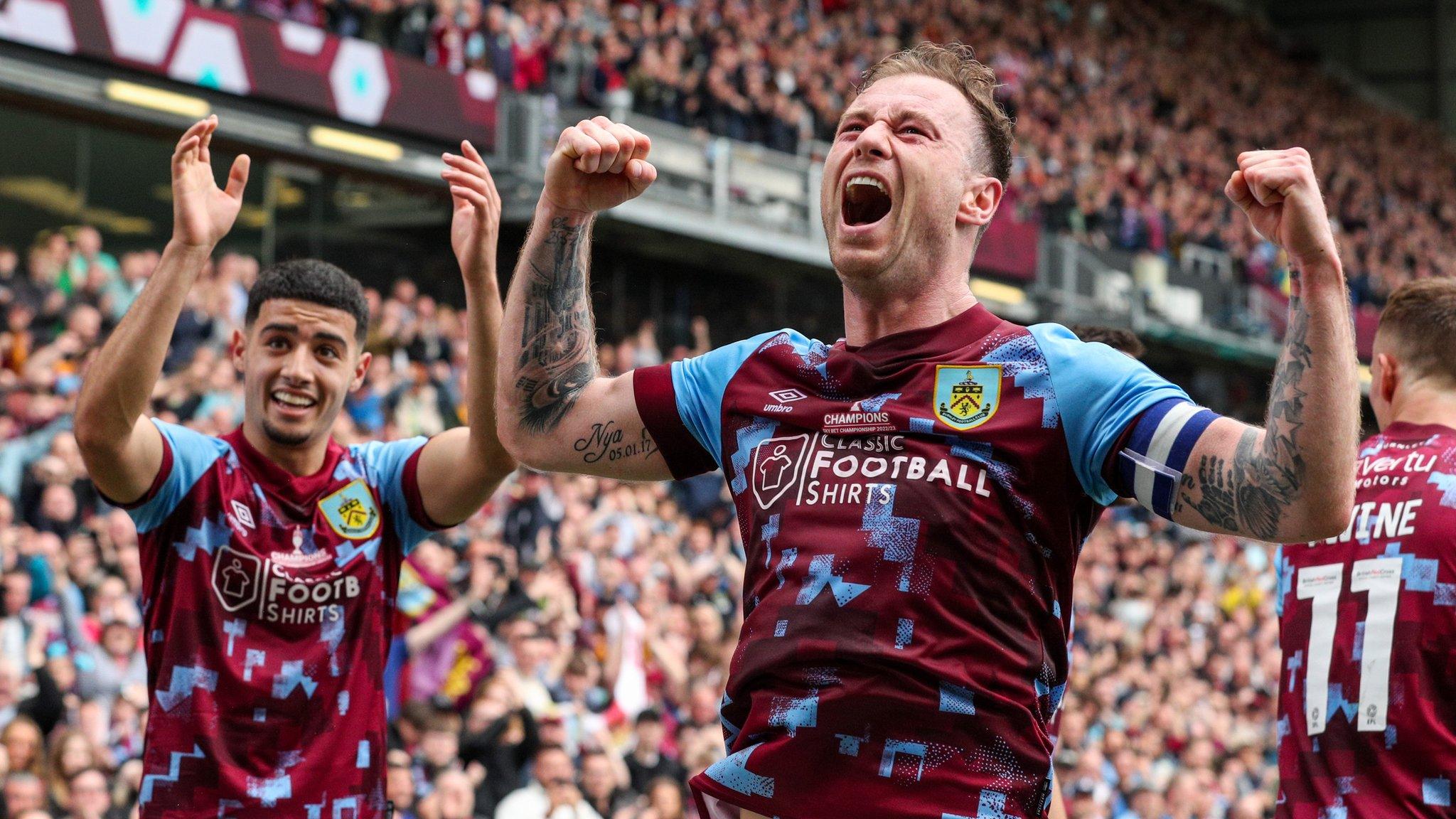 Burnley celebrate Ashley Barnes' goal