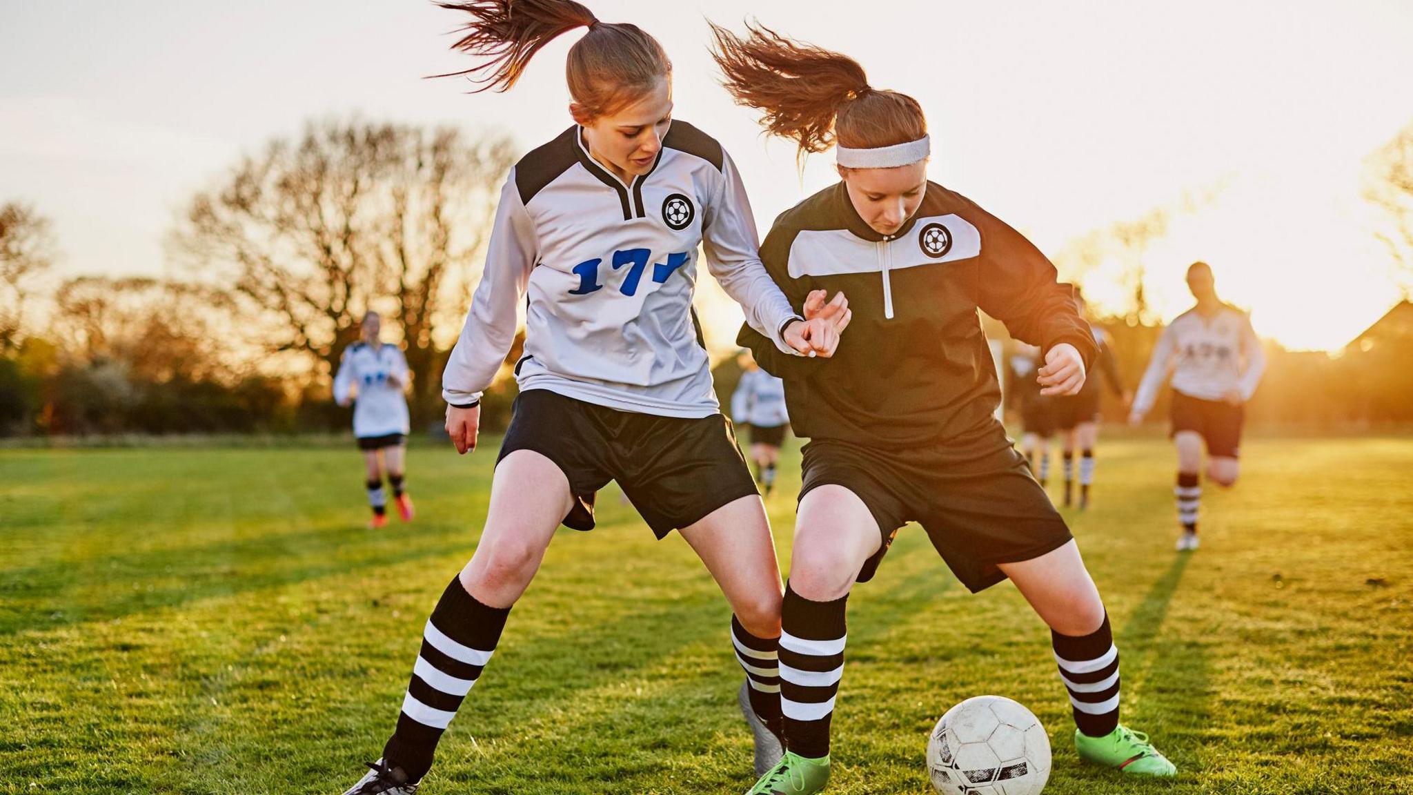 Two female footballers