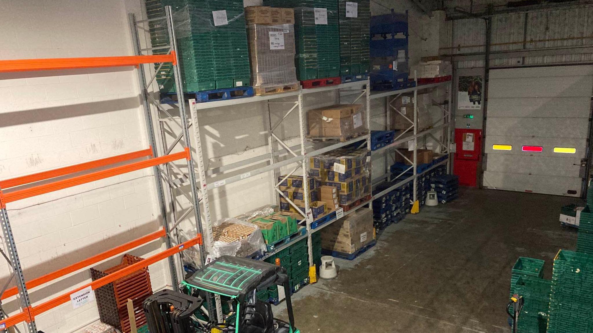 Fareshare food bank shelves