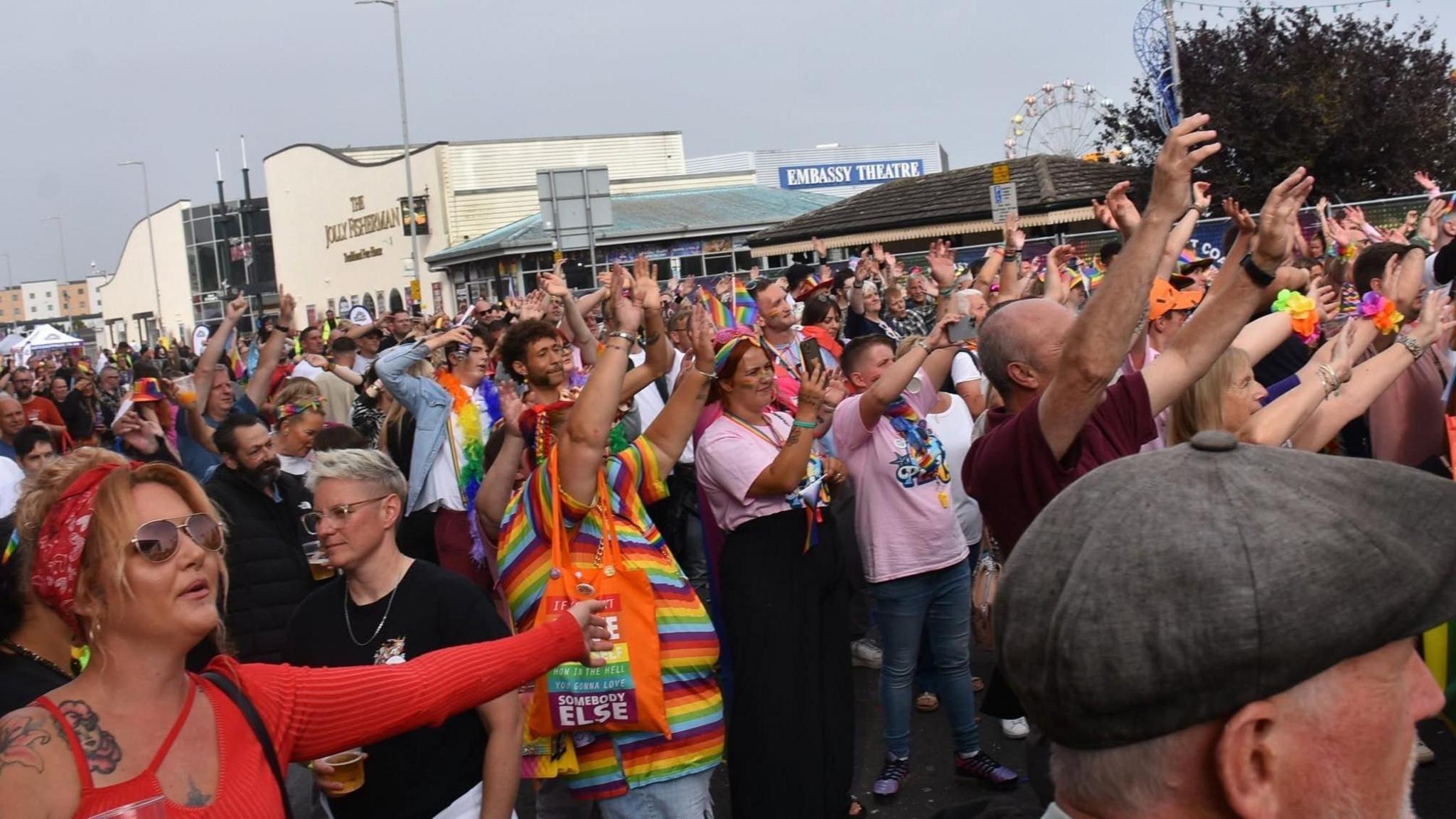 A crowd enjoying the performance of Queenz who headlined the event