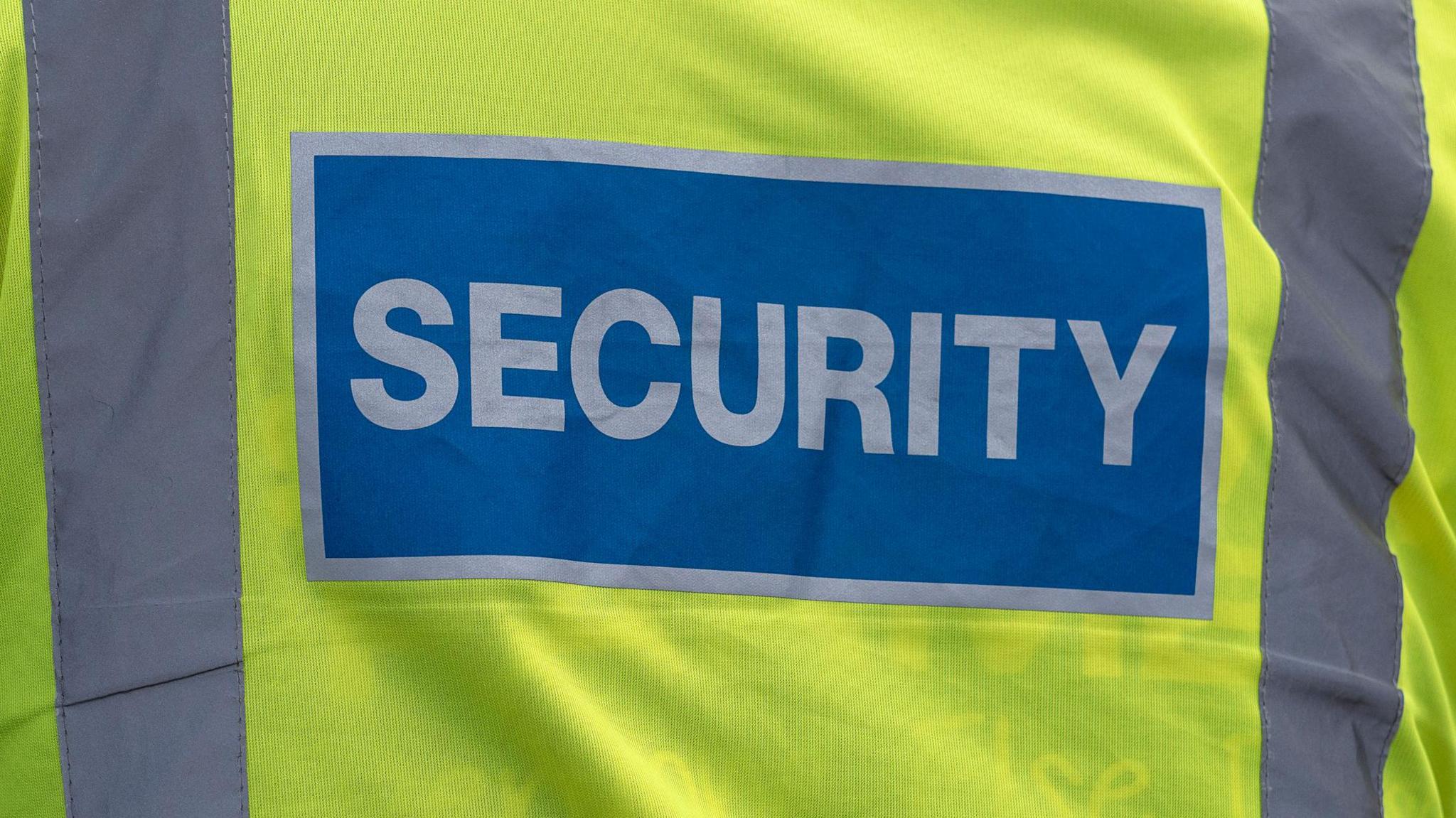 Hi-vis jacket as worn by a security guard