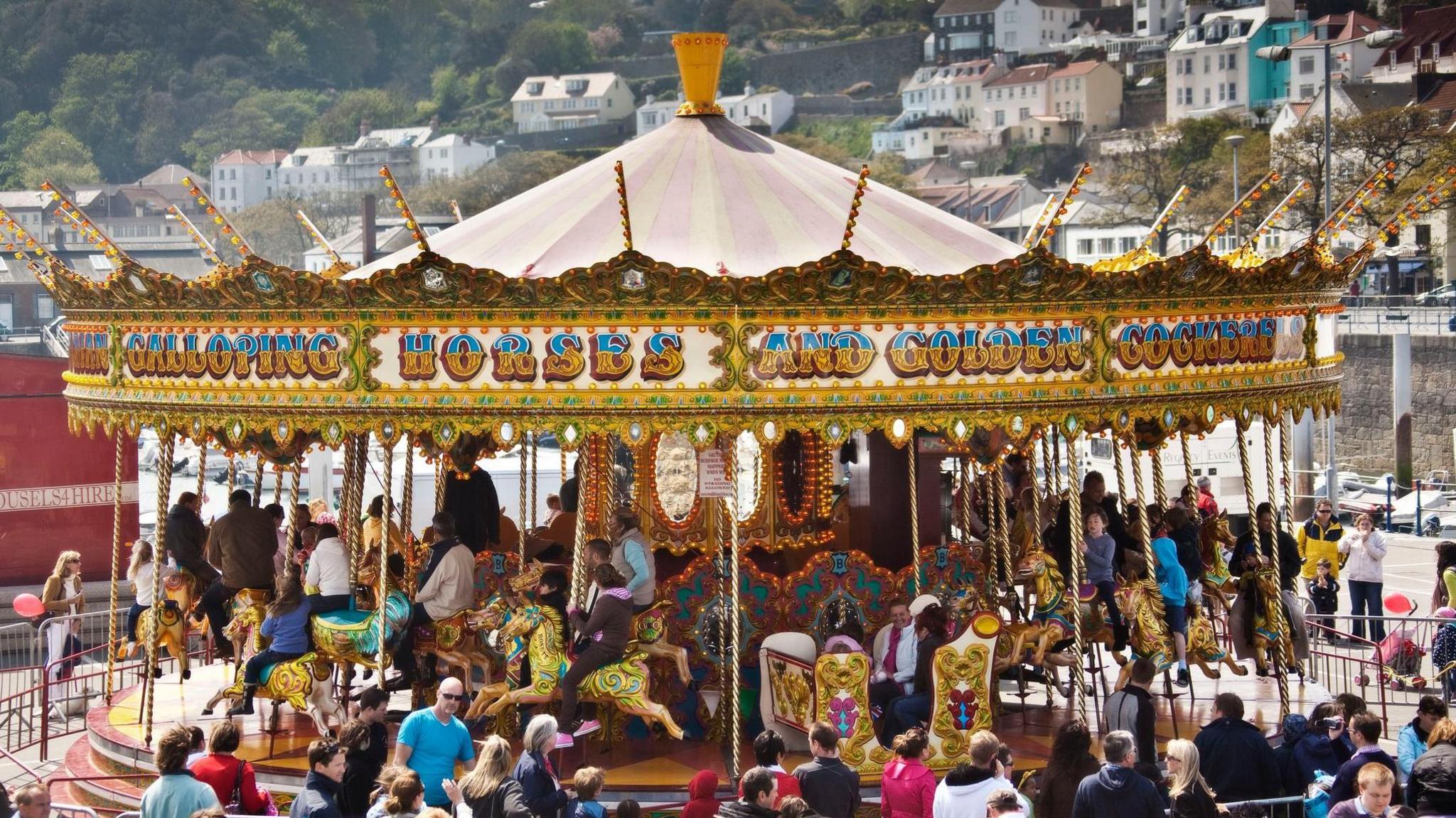 Image shows a vintage carousel