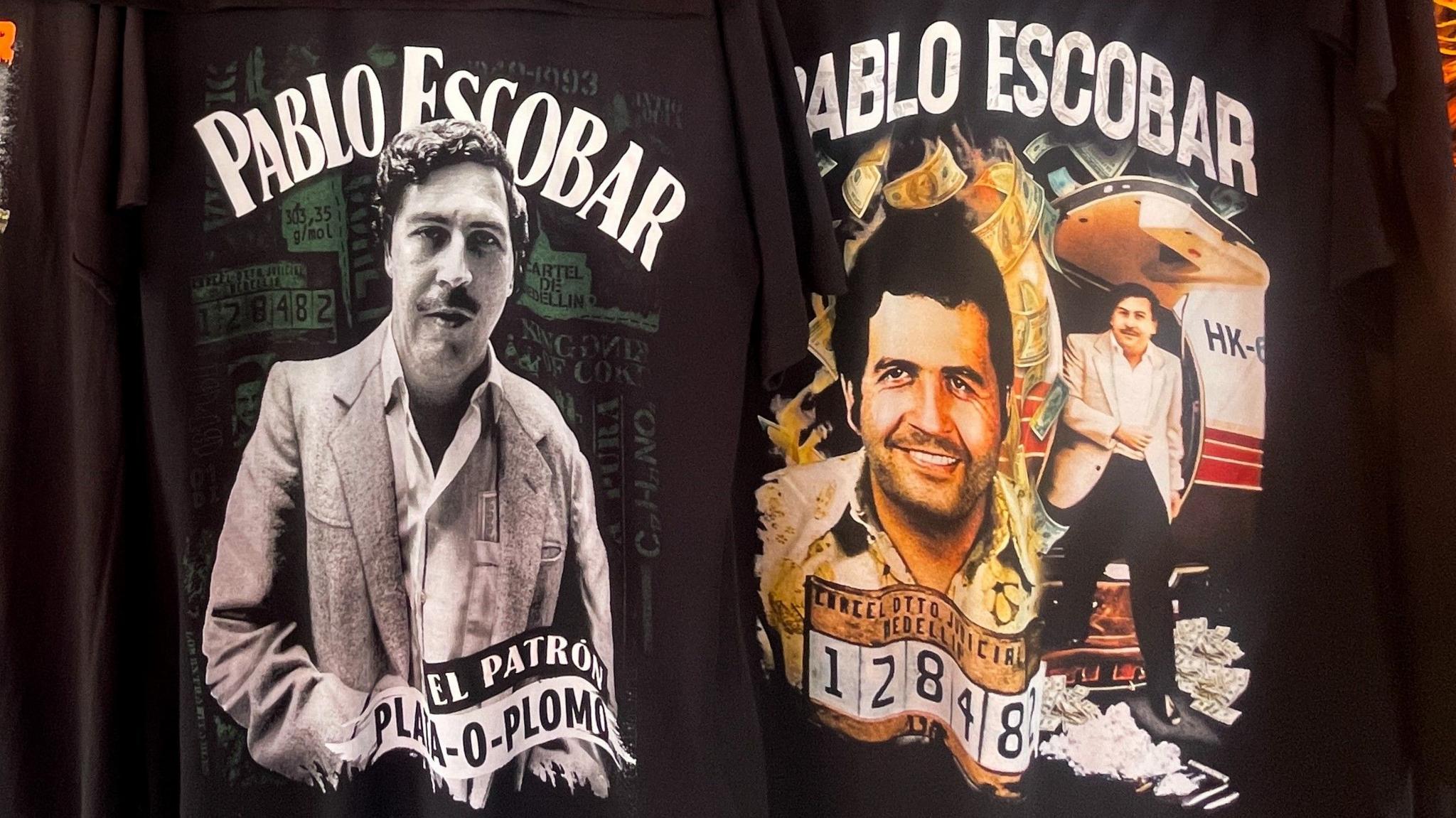 T-shirts featuring the image of Pablo Escobar