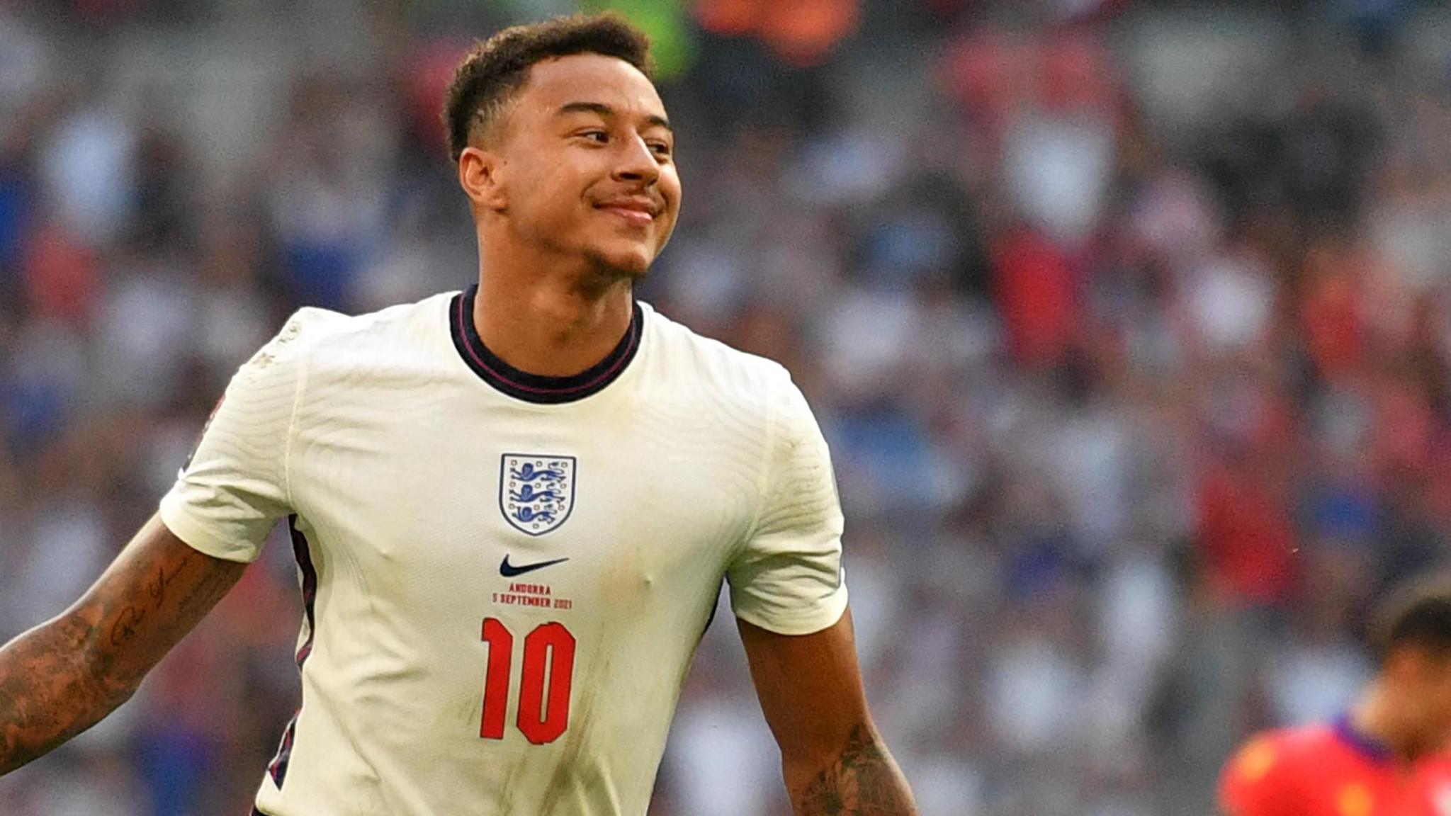 Jesse Lingard in action for England