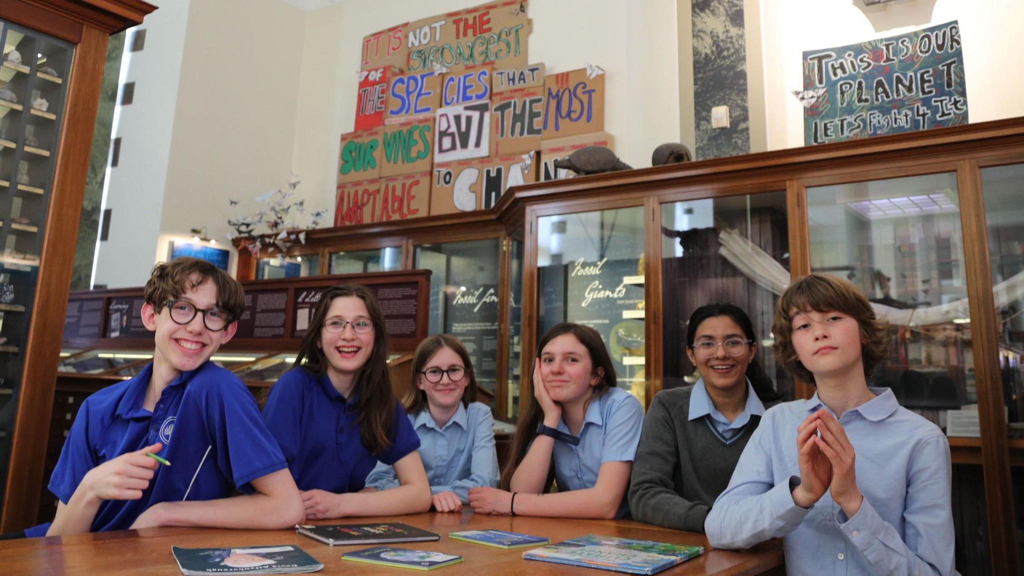 School children at a museum