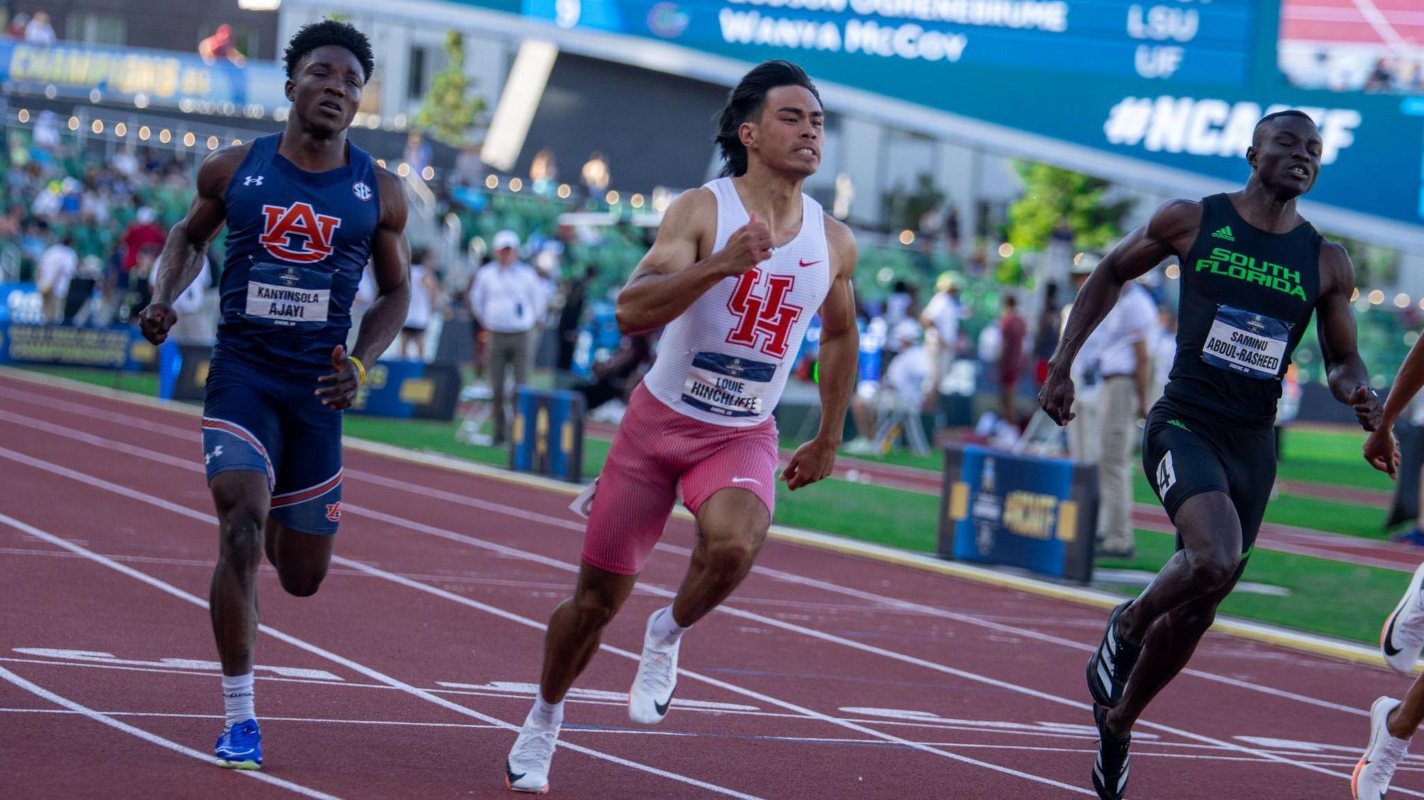 Louie Hinchliffe competing at the NCAA Championships