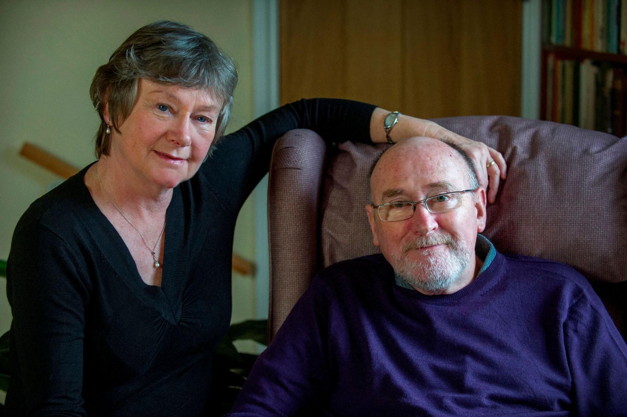 Noel Conway with his wife Carol, who was terminally ill with a form of motor neurone disease went to court to challenge the law on assisted dying. Taken in London, 21 Mar 2017.