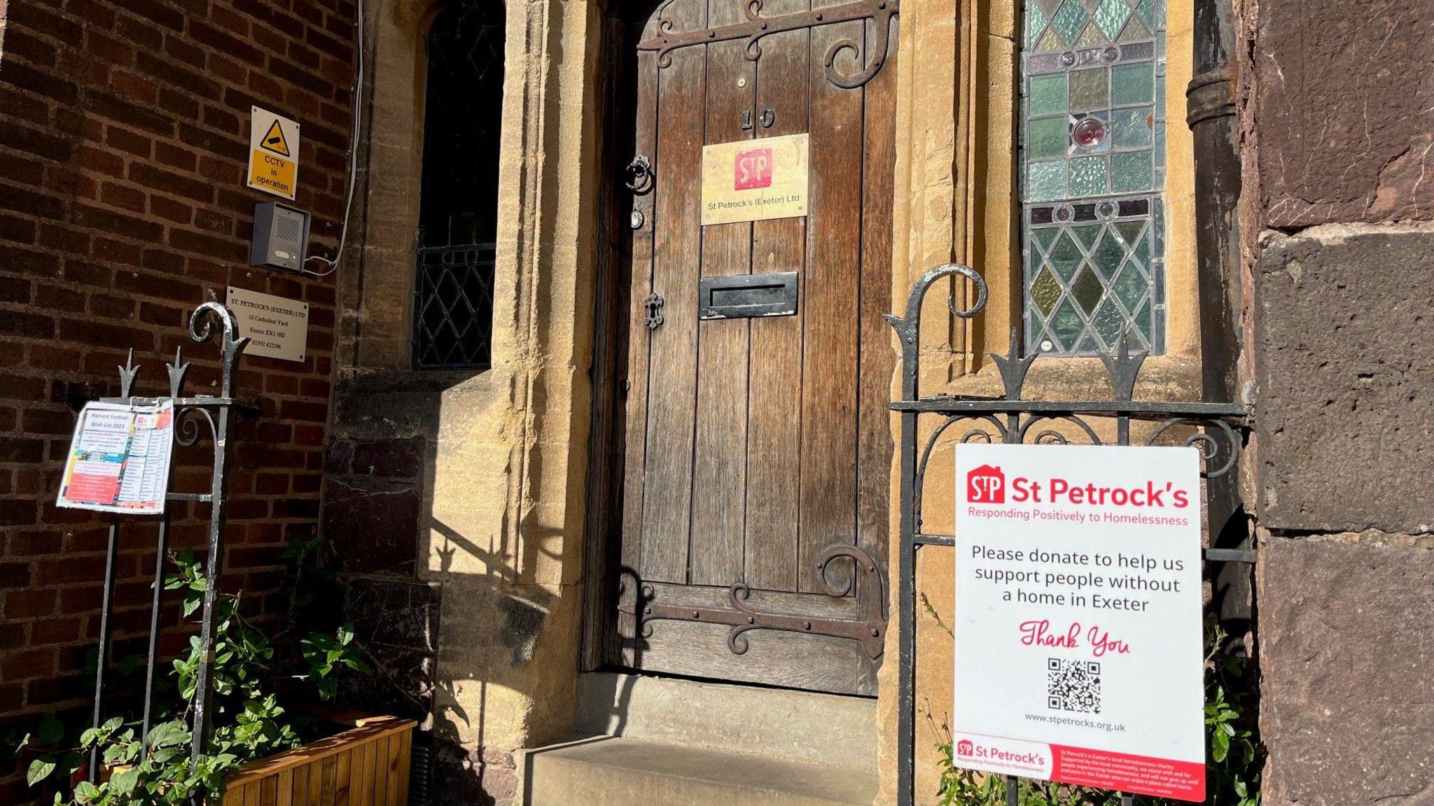 The entrance to the St Petrock's charity in Exeter