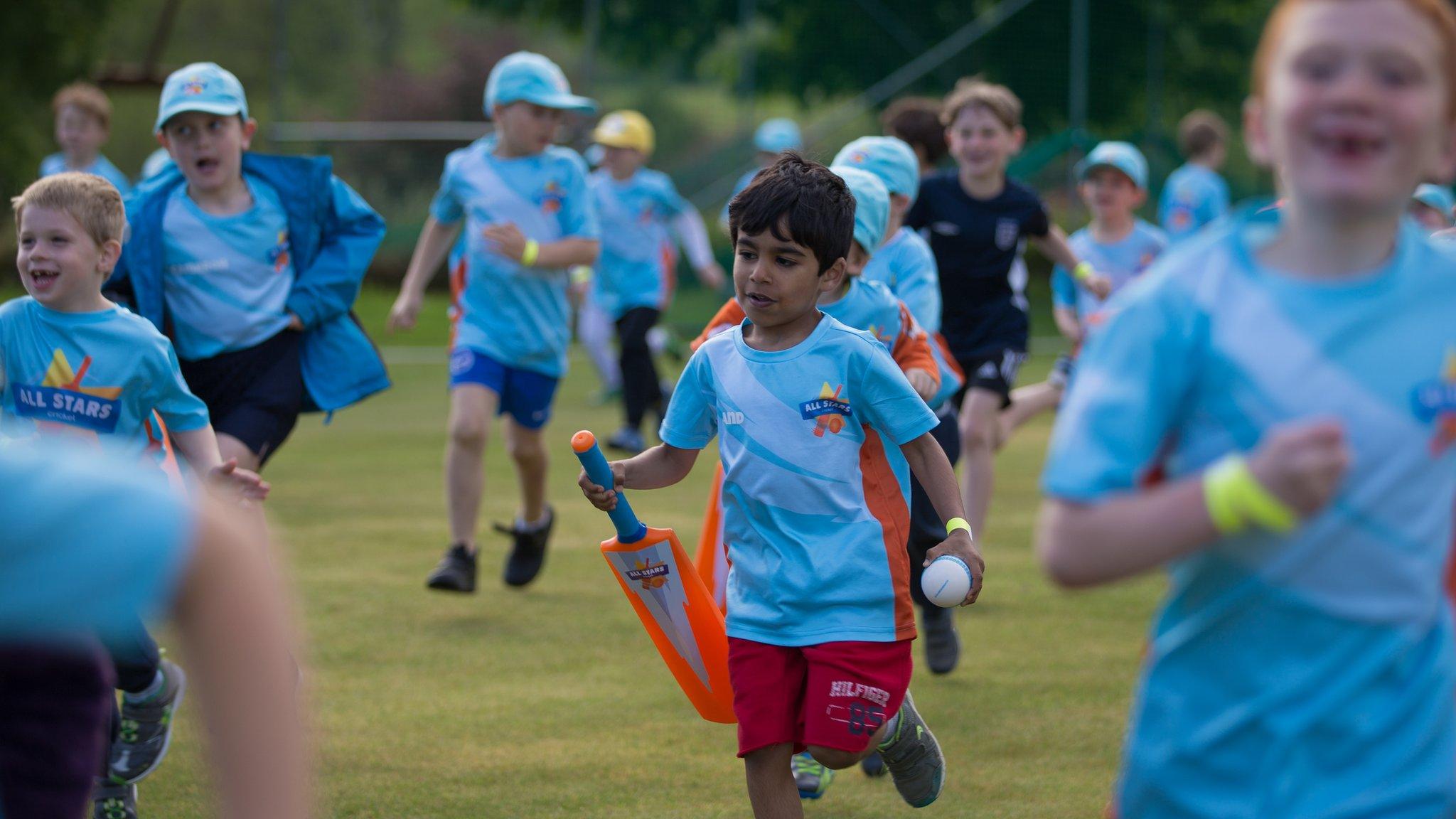 Children taking part in an All Stars Cricket session at Cuckfield CC