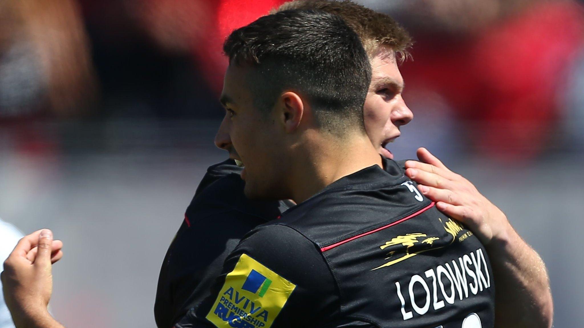 Alex Lozowski celebrates with Owen Farrell