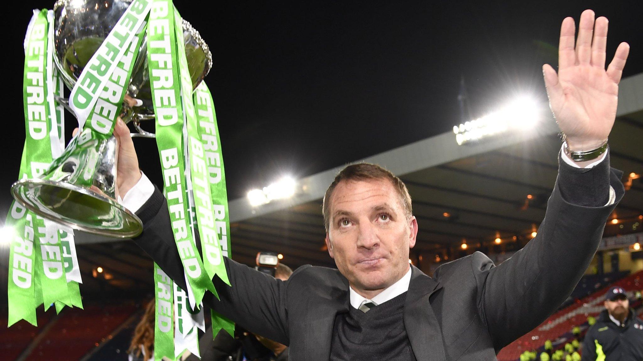 Celtic manager Brendan Rodgers with the Scottish League Cup