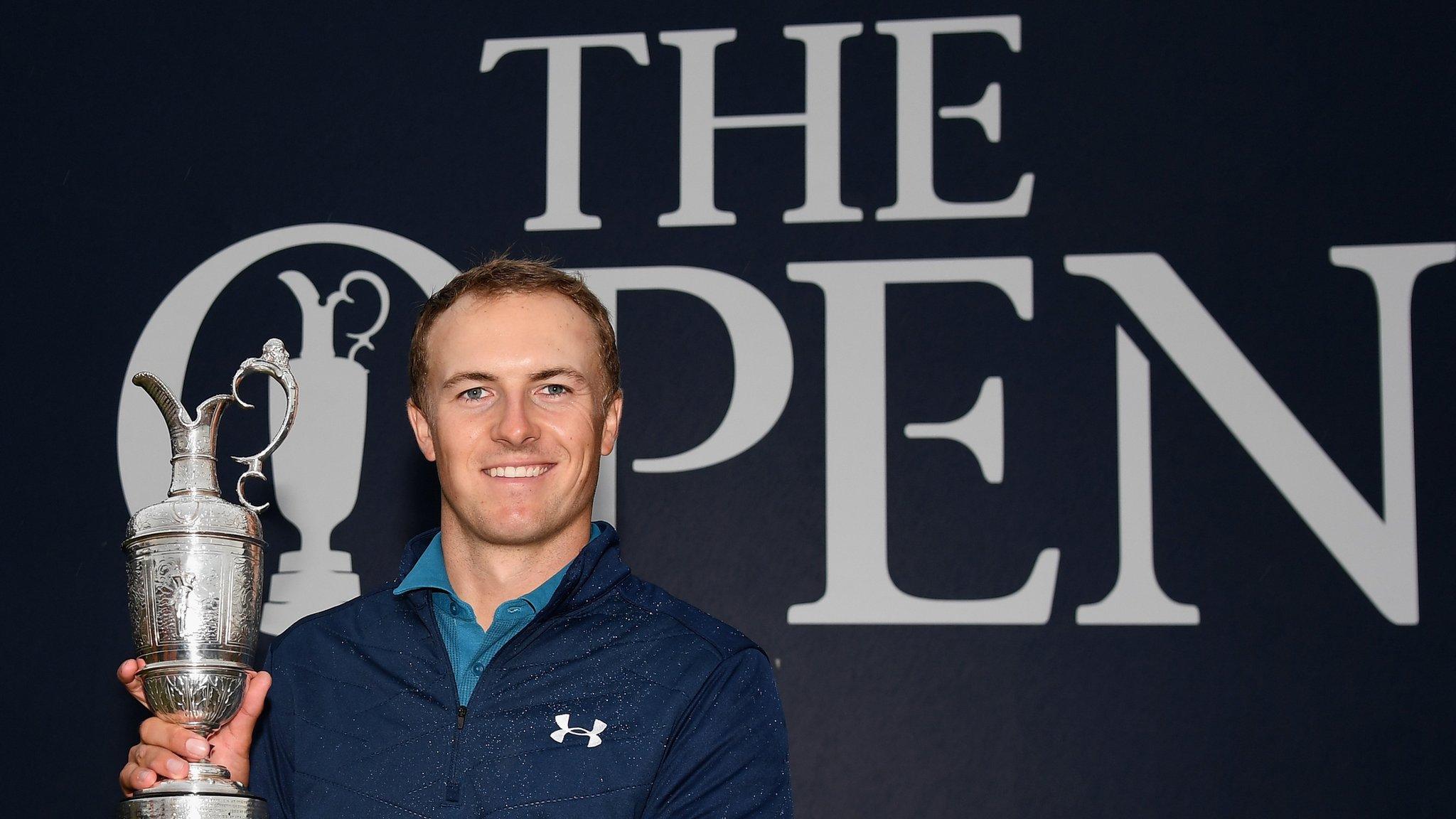 Jordan Spieth with The Claret Jug