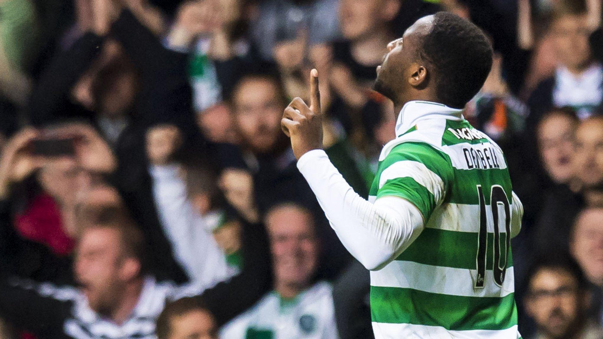 Moussa Dembele celebrates his last minute goal