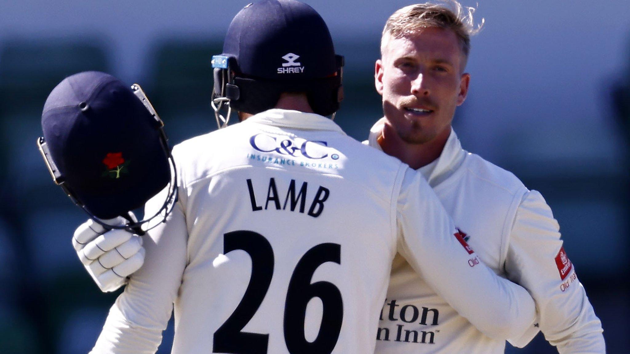 Lancashire's Danny Lamb and Luke Wood