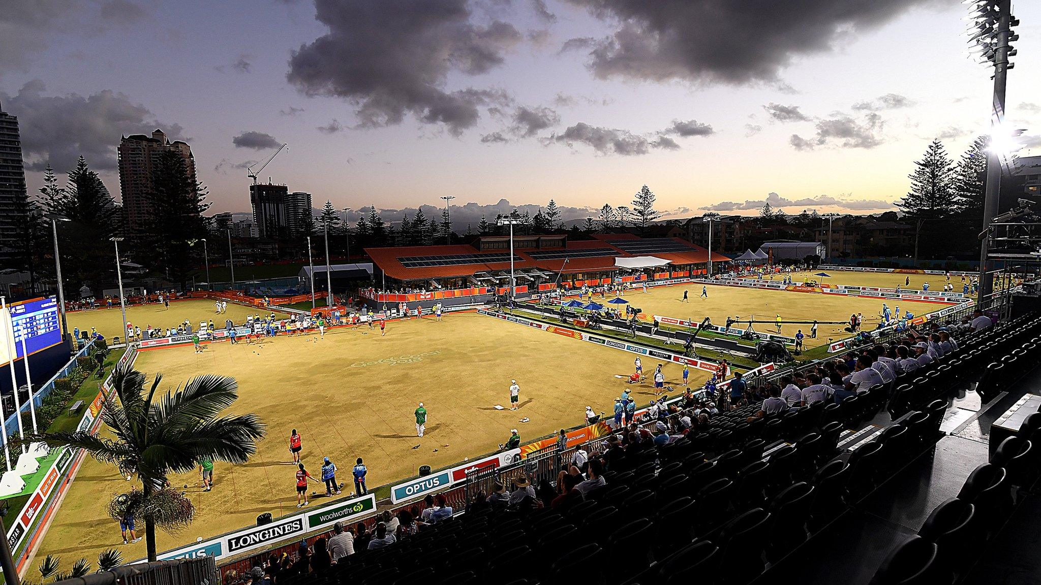 A general view is seen during the lawn bowls on day two of the Gold Coast 2018 Commonwealth Games at Broadbeach Bowls Club