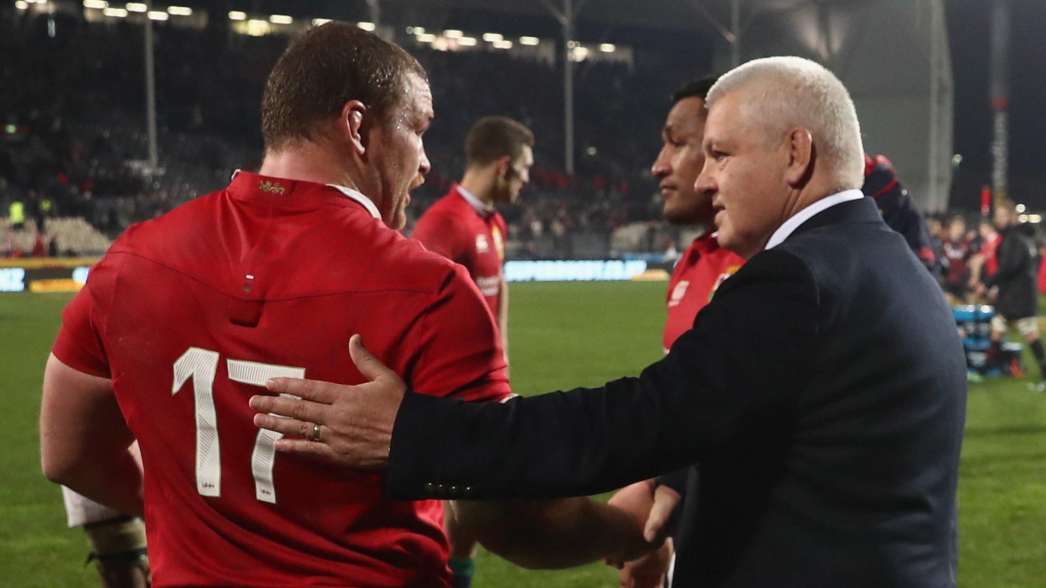 Lions boss Warren Gatland congratulates replacement prop Jack McGrath