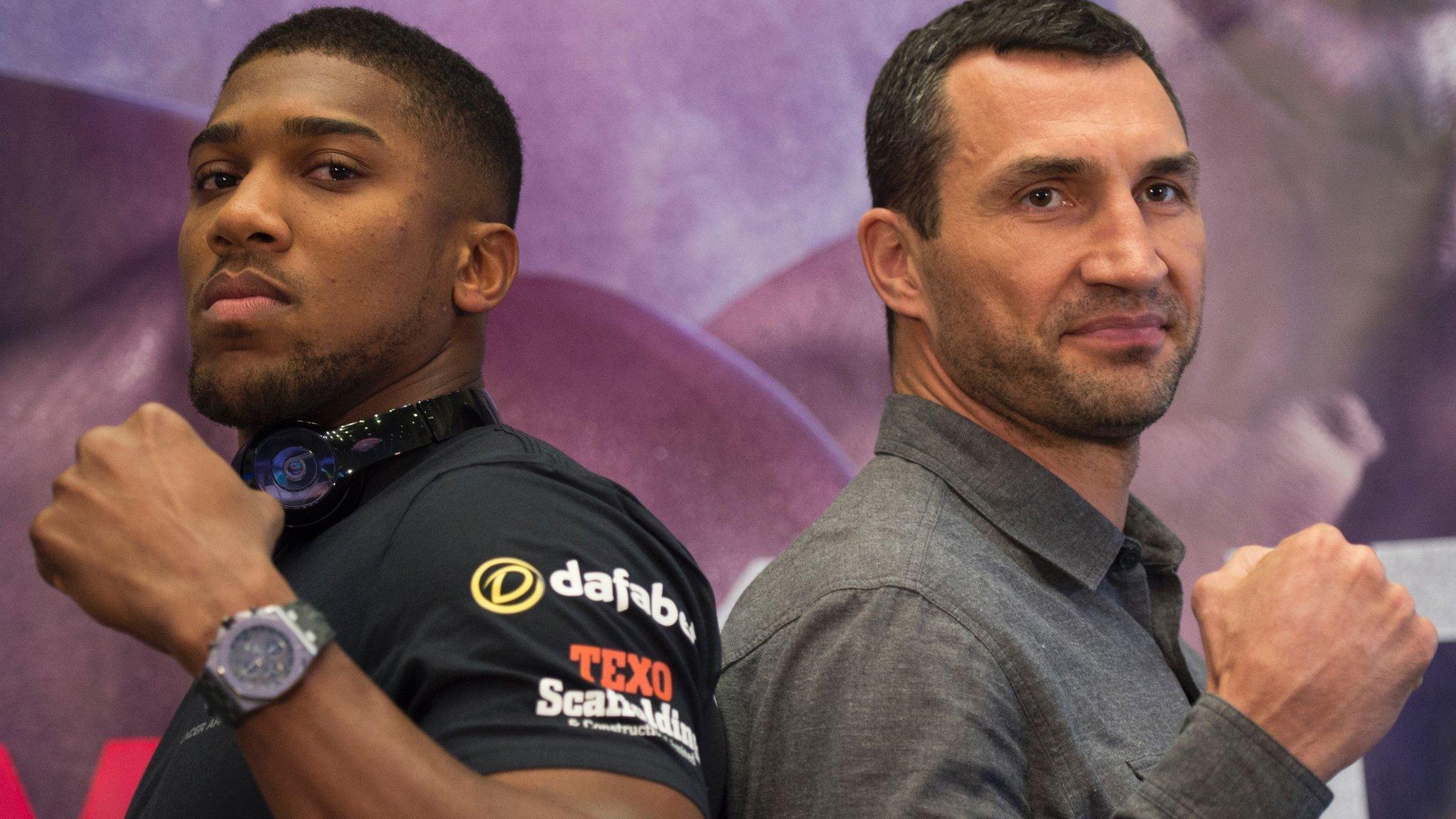 Anthony Joshua will be defended his unbeaten record against Wladimir Klitschko at Wembley