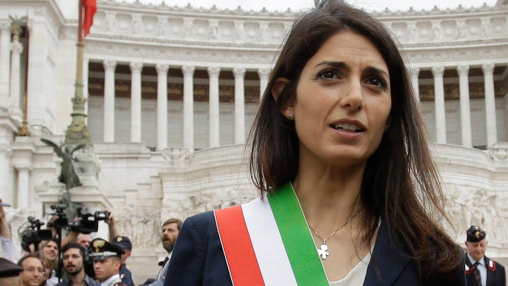 Rome Mayor Virginia Raggi in Rome on 23 June 2016