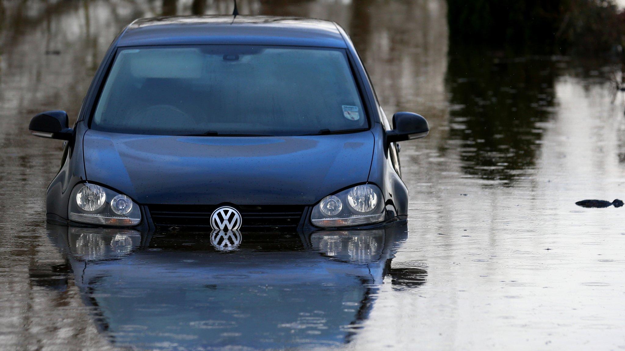 flooded car