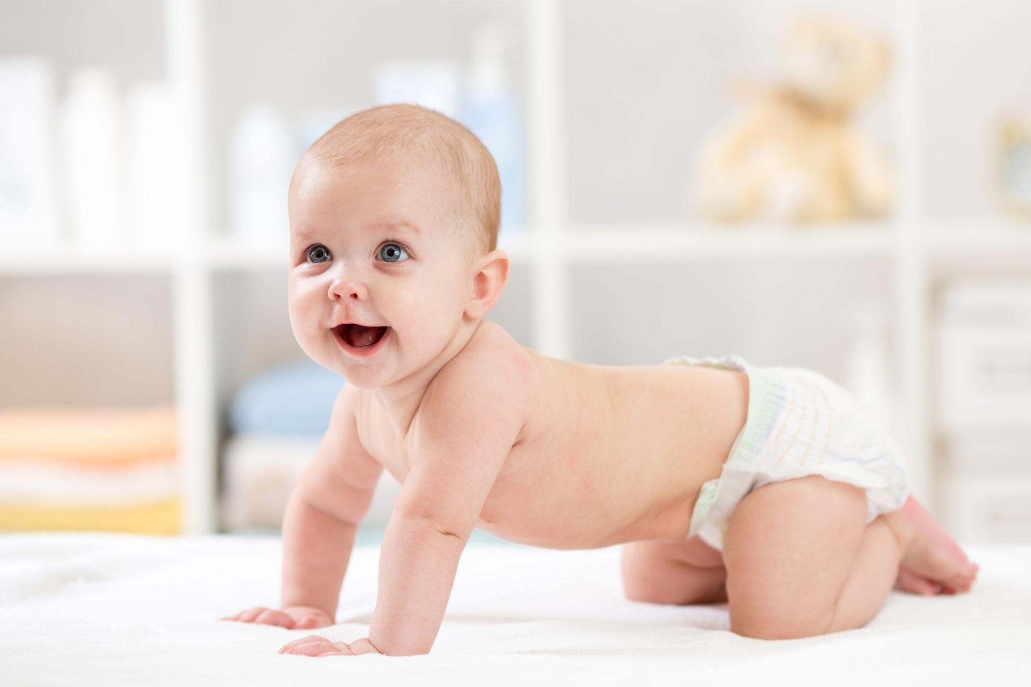 A baby crawling