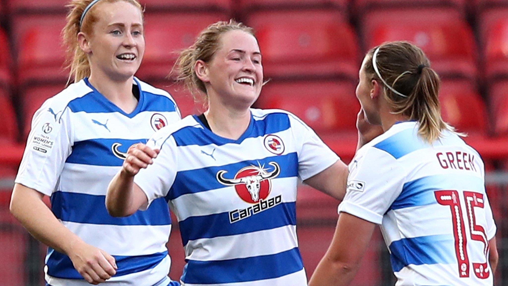 Rachel Rowe celebrates her goal for Reading