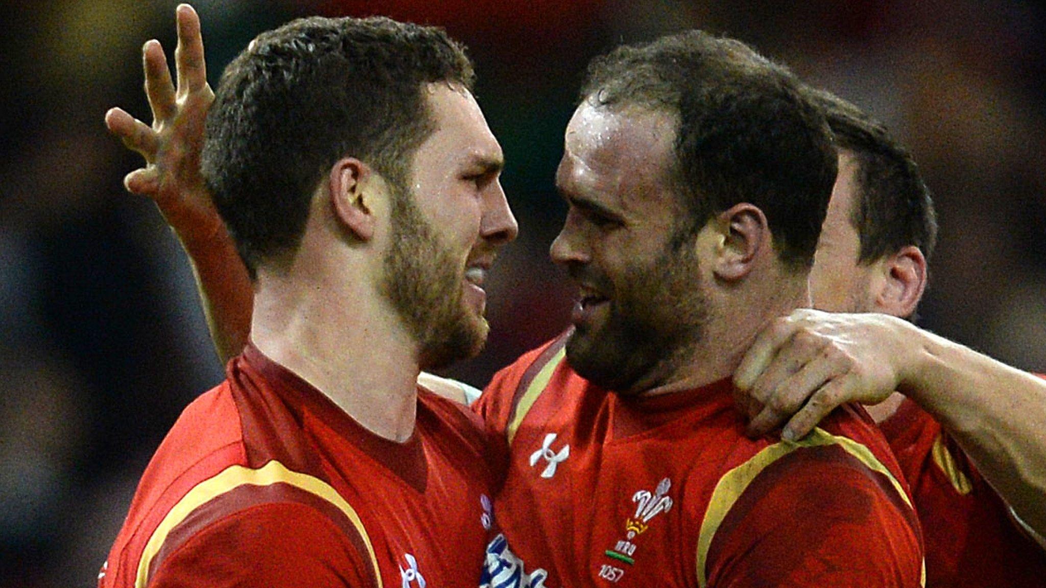 George North (left) with Jamie Roberts
