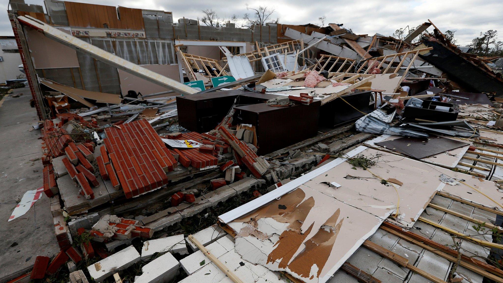 Buildings damaged by Hurricane Michael are seen in Panama City, Florida, US, 11 October