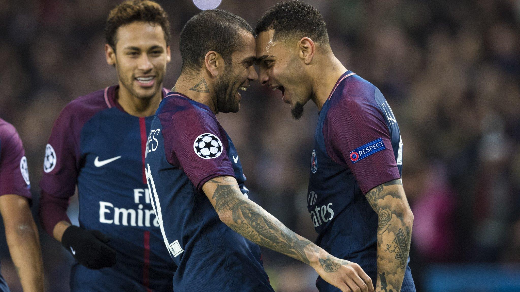 PSG's Dani Alves celebrates