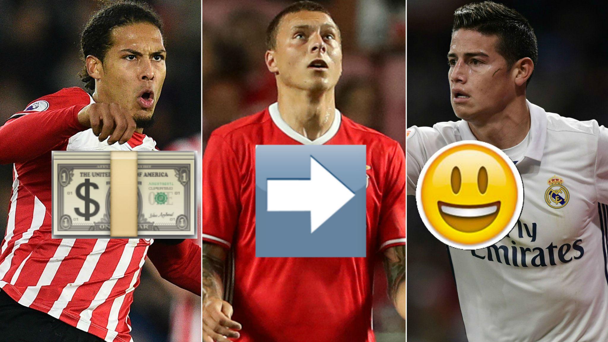 Virgil van Dijk, Victor Lindelof, James Rodriguez