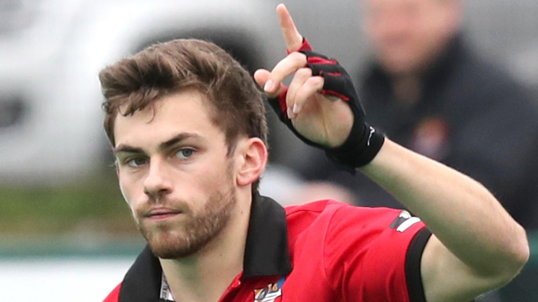 Matthew Bell scores a penalty for Banbridge in 2017