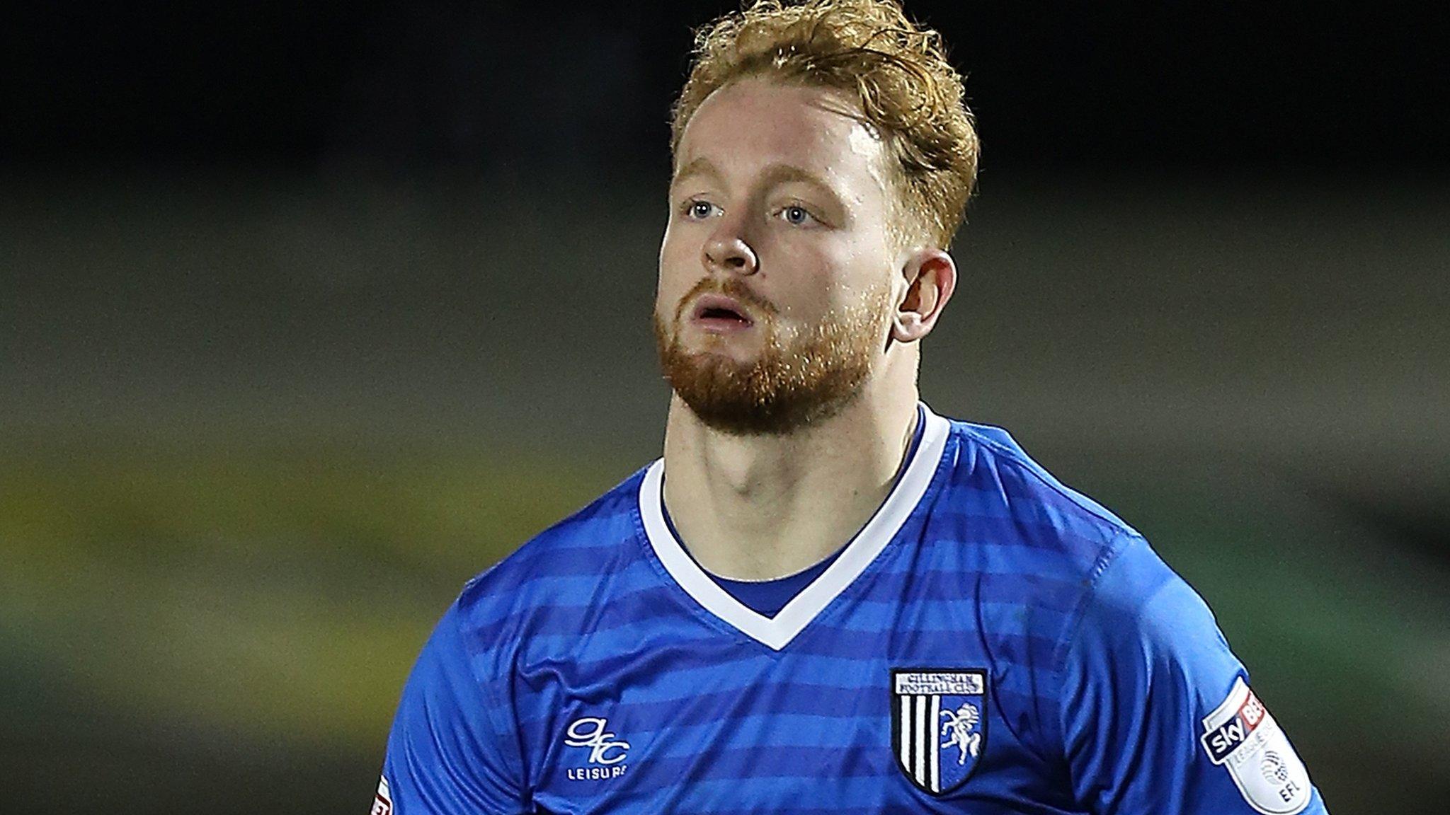 Connor Ogilvie in action for Gillingham