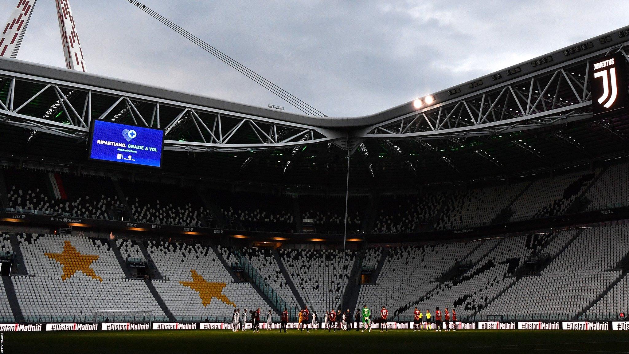 There were no fans at Juventus' 41,500-capacity ground