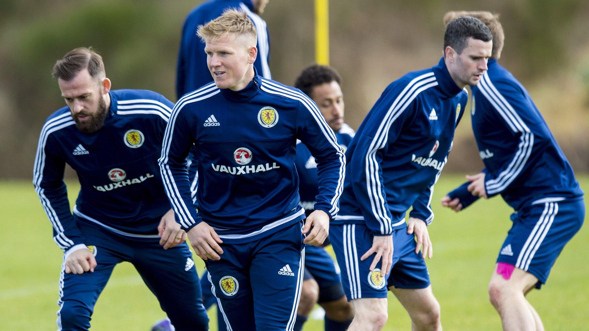 Scotland players in training