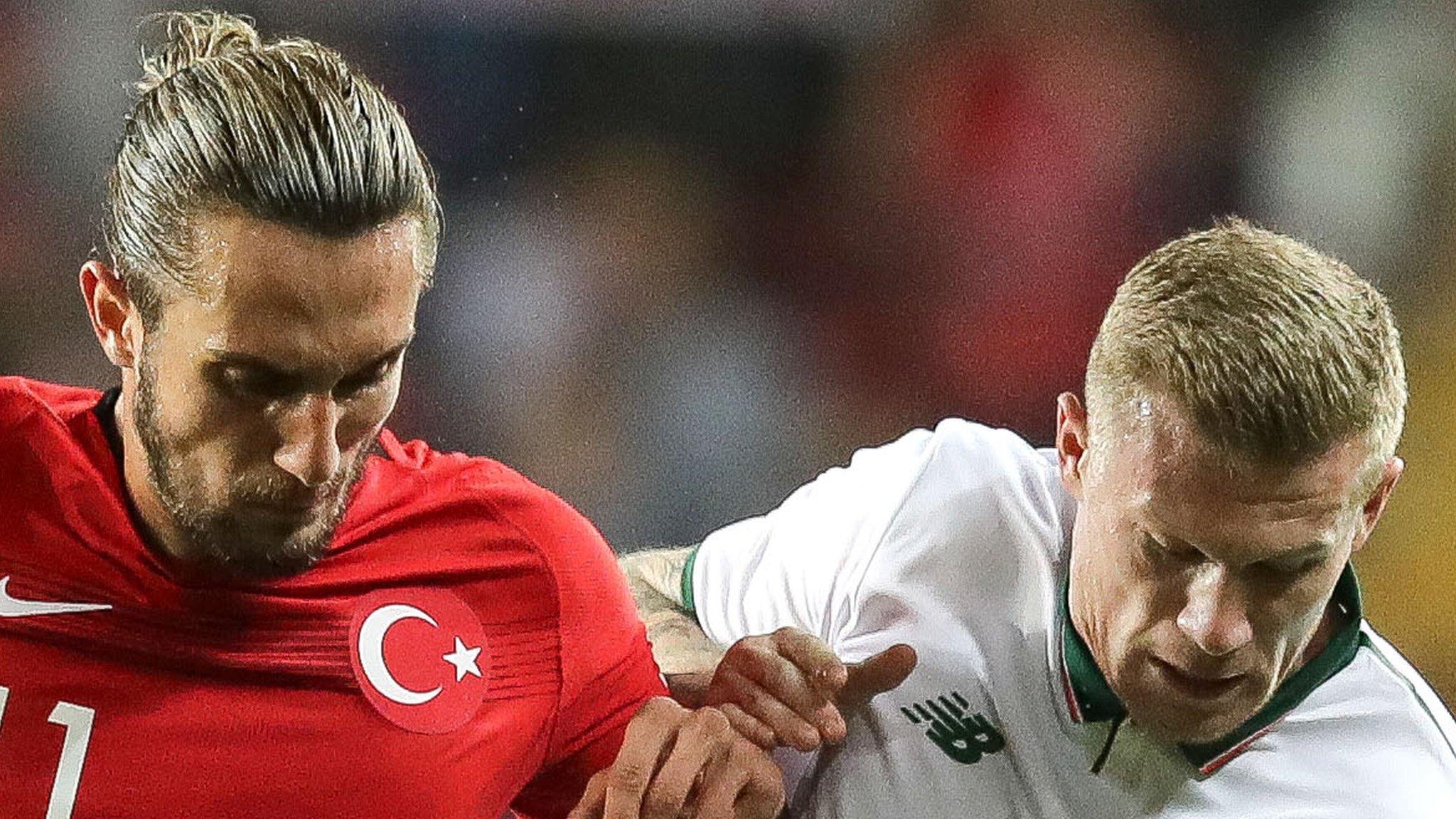 Republic of Ireland winger James McClean battles with Turkey's Yusef Yazici in Antalya