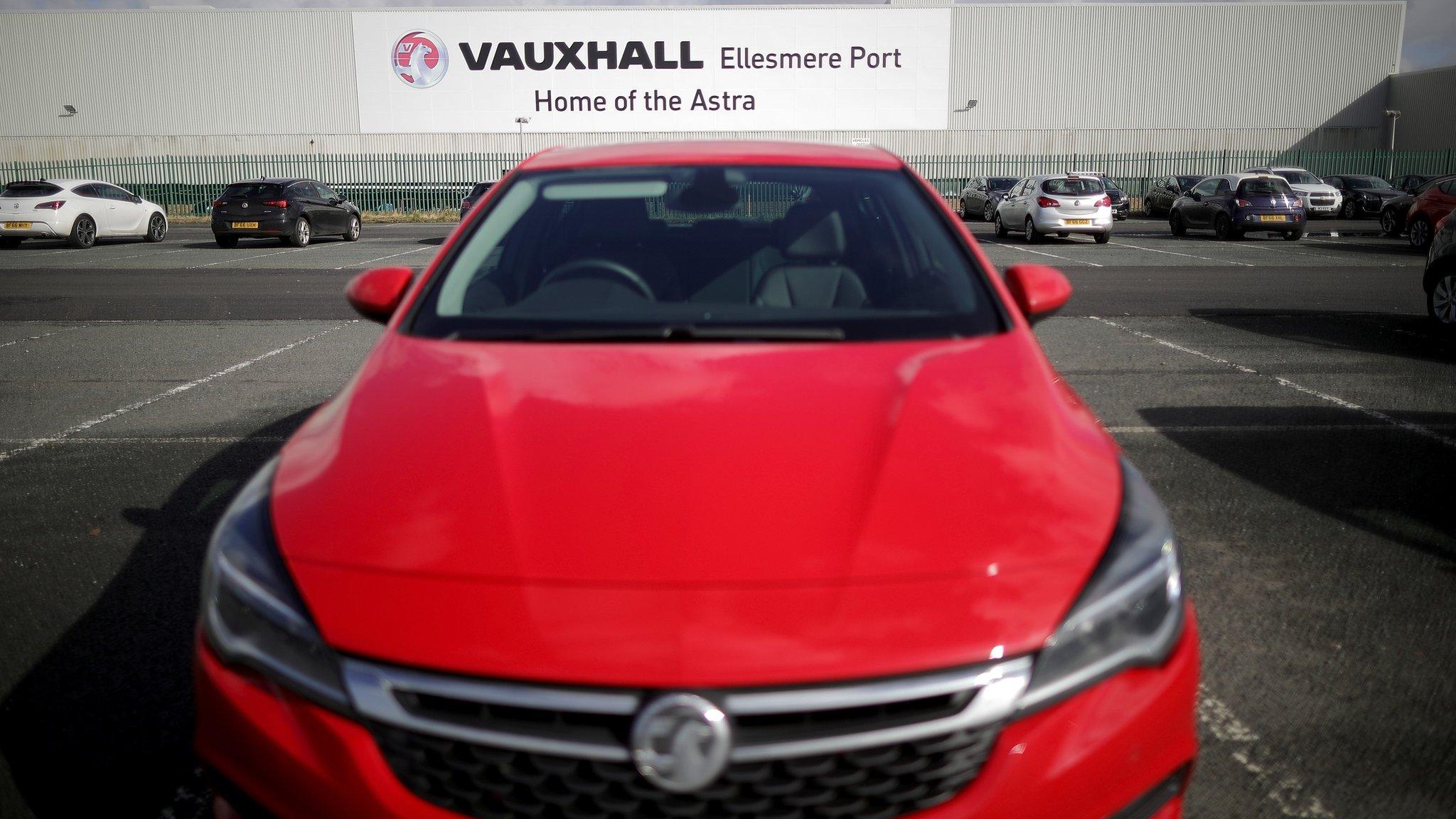 A view of Vauxhall's assembly plant in Ellesmere Port