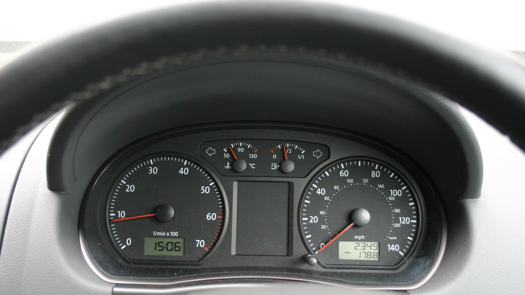 A car dashboard