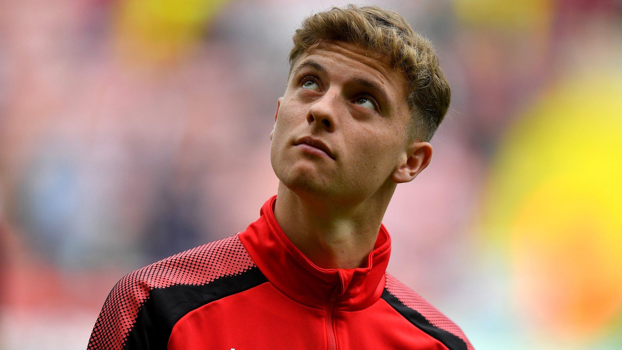 Jared Bird warms up ahead of Barnsley's game with Sheffield United in August 2017