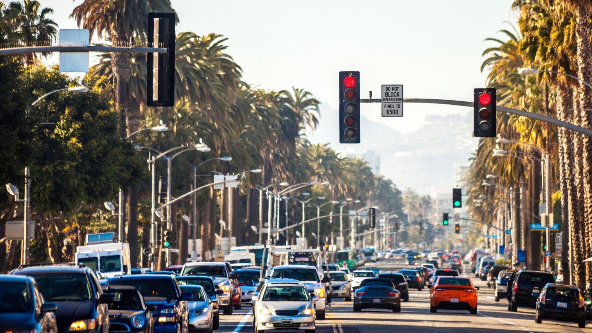 A traffic jam in Los Angeles