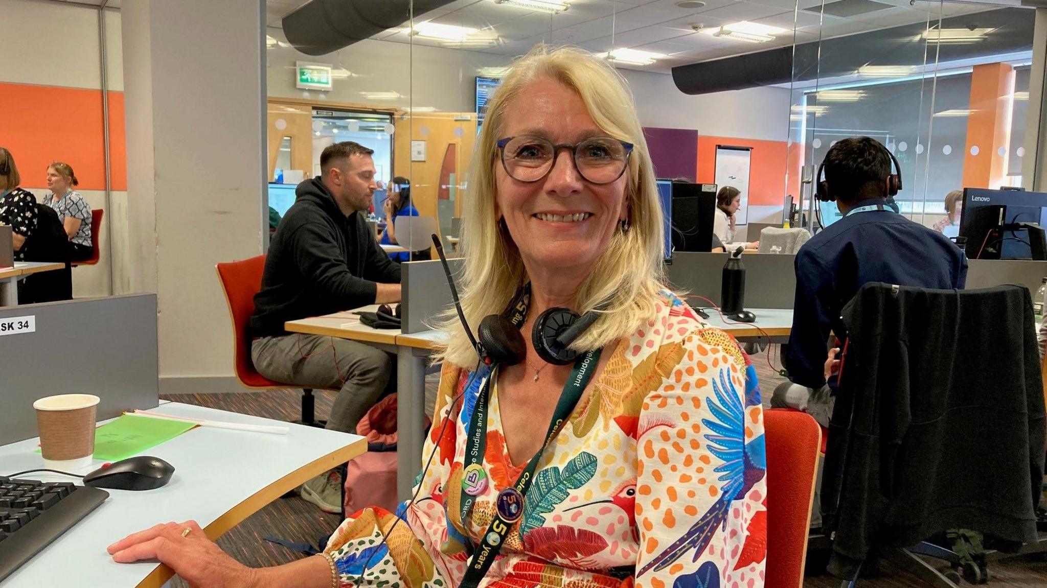 The University of Bradford's vice-chancellor Professor Shirley Congdon in the clearing call centre